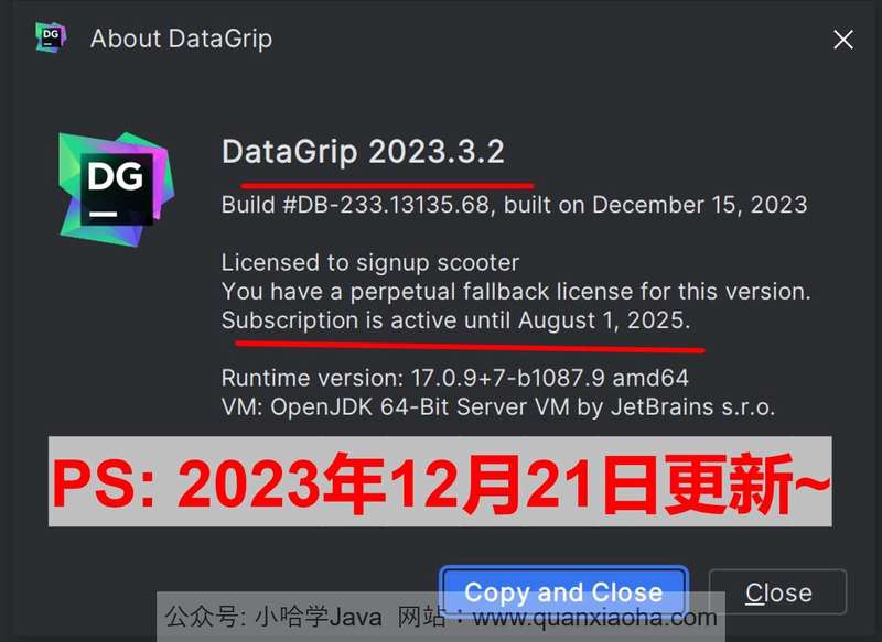 DataGrip 2023.3.2 最新激活码,激活成功教程版安装教程（亲测有效）