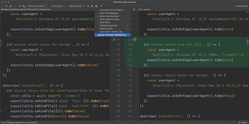 align-changes-highlighting