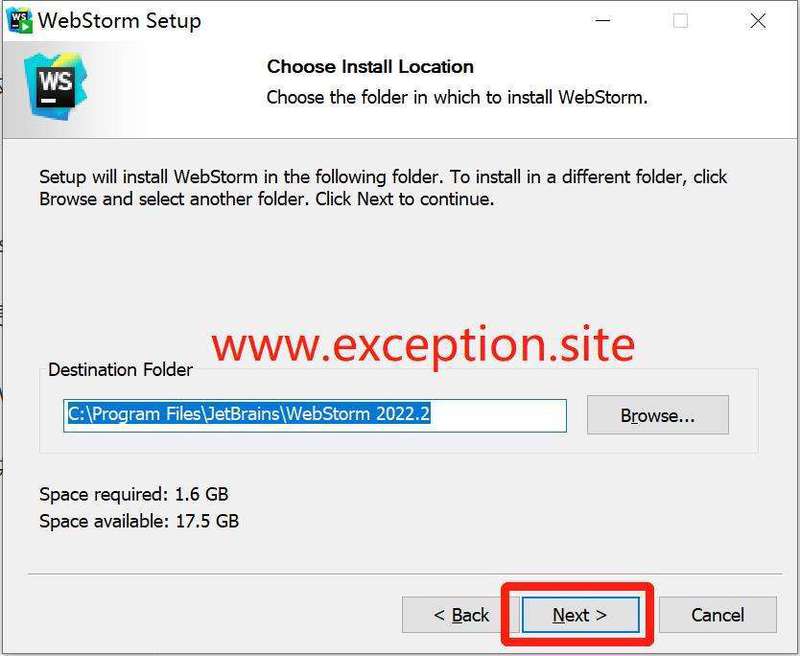 Webstorm 2022.2.2安装第一步