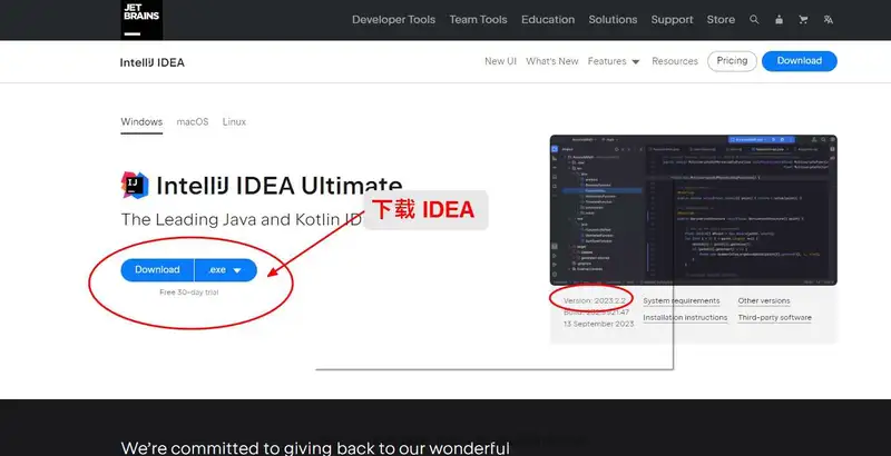 下载 IDEA 2023.2.2 安装包