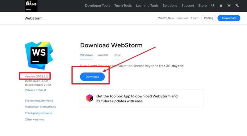 Webstorm 2022.2.2版本官网下载