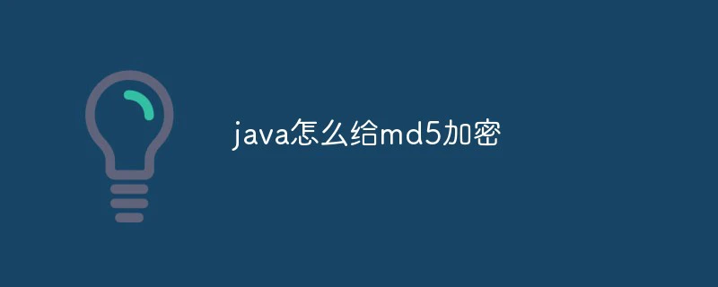 java怎么给md5加密-java教程