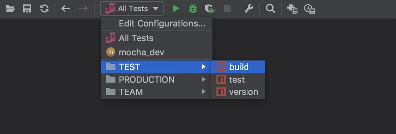 Grouped run configurations Grouped run configurations