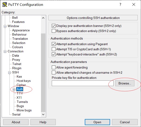 PuTTY pubkey config 2